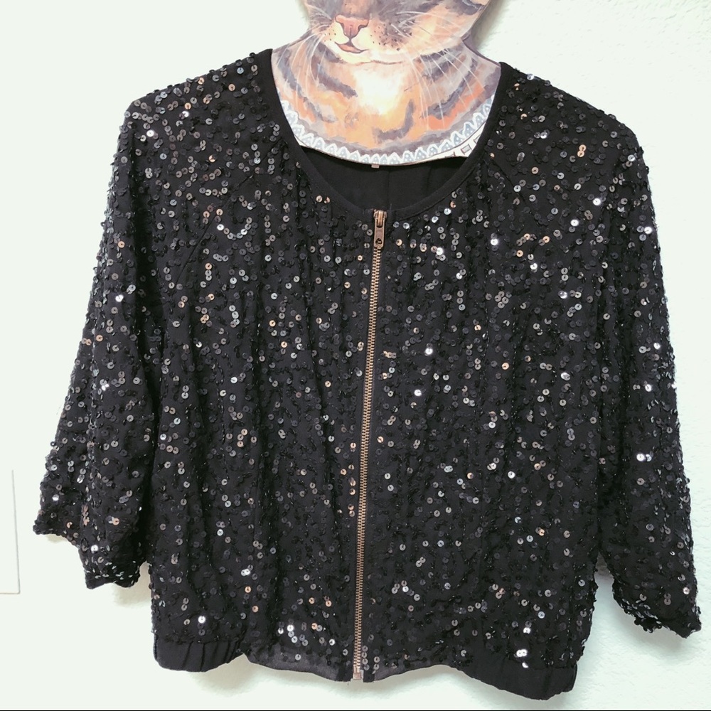 Sparkle & Fade Sequin Bomber Jacket